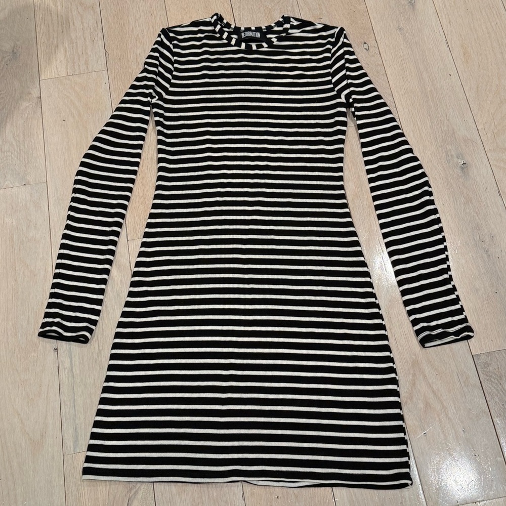 NWOT Reformation Striped Knit Dress sz. XS